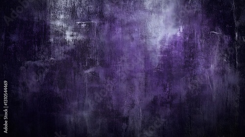 Dark purple grunge texture with distressed, weathered details. The rough and abstract surface creates a moody and artistic aesthetic, perfect for backgrounds and creative designs.