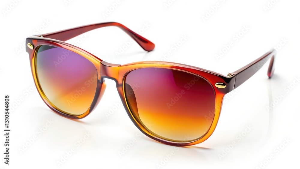 Sunglasses, Gradient Lens, Tortoise Frame, White Background Sunglasses, Gradient Lens, Tortoise Frame, White Background