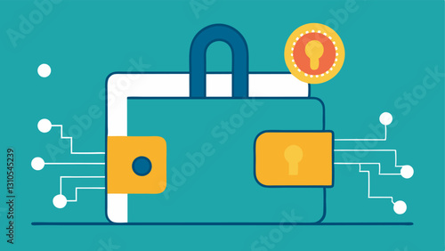 Lock and Digital Wallet A digital wallet with a padlock symbol over it indicating the governments effort to secure digital currency transactions through regulations.