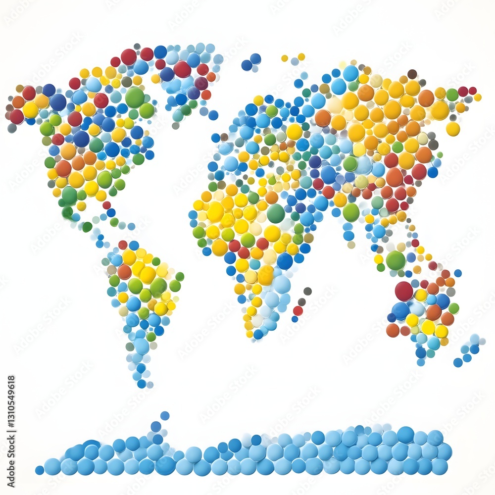 Fototapeta premium Colorful world map of dots