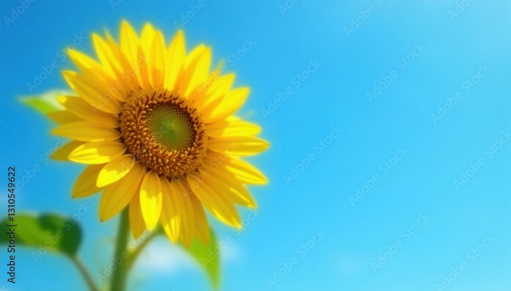 Tall sunflower, vibrant yellow petals, clear blue sky backdrop, tranquility, cheerful, agriculture Tall sunflower, vibrant yellow petals, clear blue sky backdrop, tranquility, cheerful, agriculture