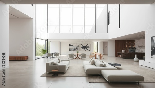 Modern Minimalist Living Room with Bright Open Space and Stylish Decor