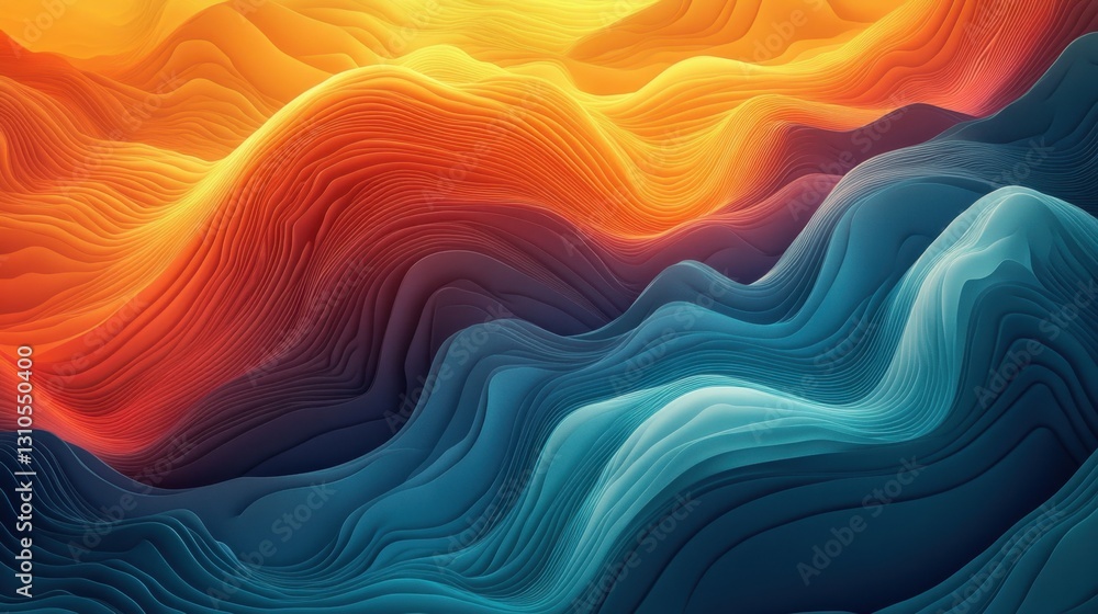 Fototapeta premium Abstract Waves of Color: A Stunning Representation of Flowing Textures in Warm and Cool Tones