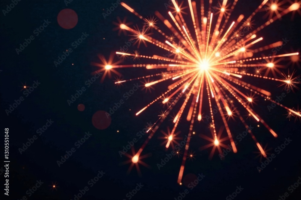 Obraz premium Close-up of sparkling fireworks on dark background, celebration, decorations
