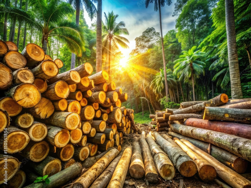 Jungle logs create a breathtaking woodpile amidst vibrant rainforest foliage. Amazing nature photography. Jungle logs create a breathtaking woodpile amidst vibrant rainforest foliage. Amazing nature photography.