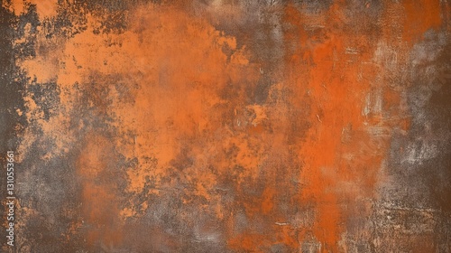Rusty orange and brown grunge texture with a distressed, weathered appearance. The rough, abstract surface creates a vintage and industrial feel, ideal for backgrounds and creative designs.