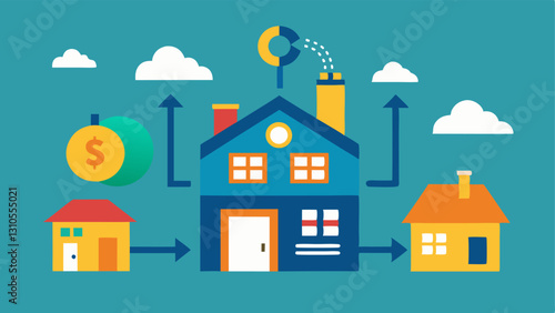 Property Utilization An infographic of an underused property transforming into a vibrant rental space highlighting how homeowners can optimize their investments.
