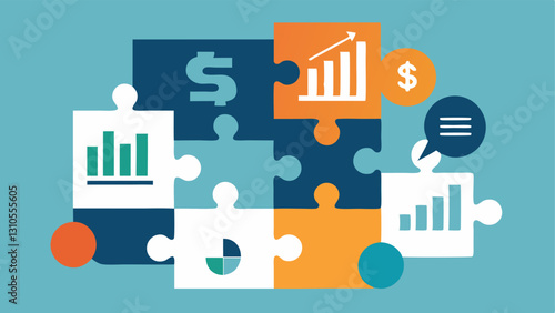 Puzzle Pieces Fitting Together Puzzle pieces with financial symbols fitting together representing how various regulations come together to create a cohesive fair market.