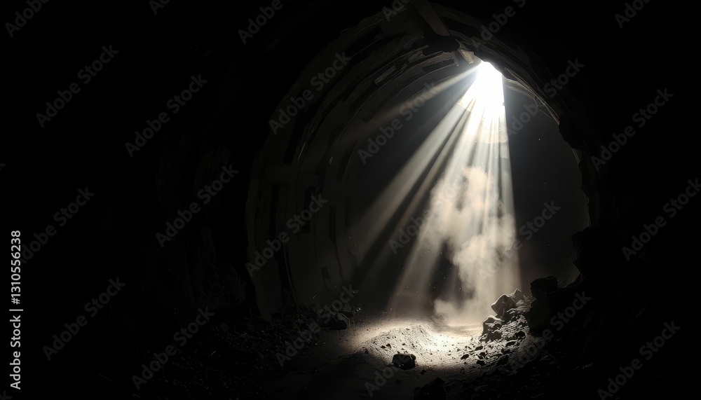 Mysterious Light Streaming Through a Dark Tunnel in the Wilderness Mysterious Light Streaming Through a Dark Tunnel in the Wilderness