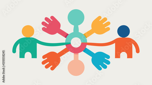 Support Network A series of linked hands representing community support showing how friends family and professionals can help those dealing with trauma.