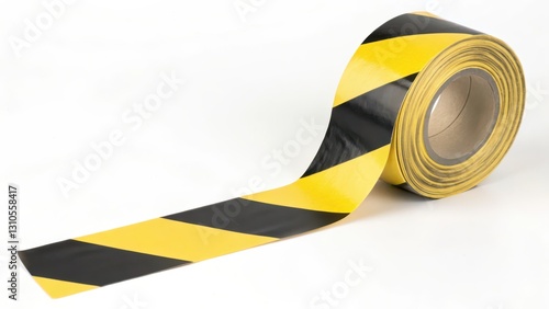 Yellow-Black Striped Warning Tape Roll