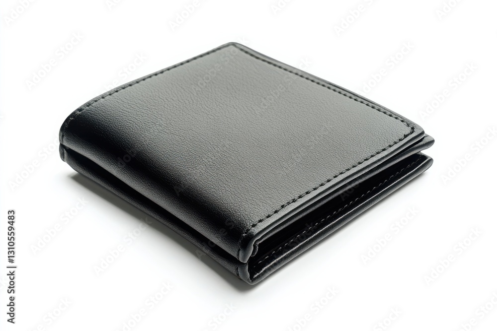 Premium black leather wallet on a white background showcasing elegant design and craftsmanship for stylish accessory enthusiasts Premium black leather wallet on a white background showcasing elegant design and craftsmanship for stylish accessory enthusiasts