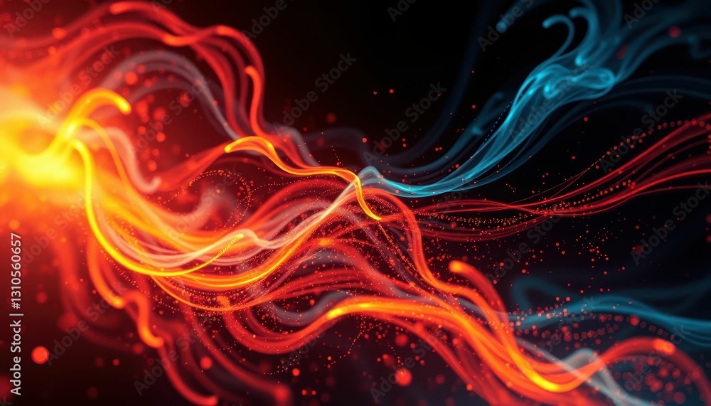 Abstract Colorful Smoke Flowing in Dynamic Waves with Light Trails Abstract Colorful Smoke Flowing in Dynamic Waves with Light Trails