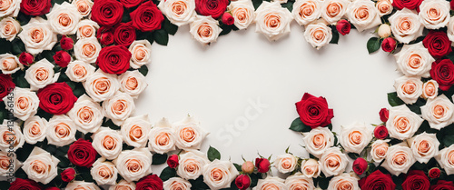 a mixed pattern of red and ...