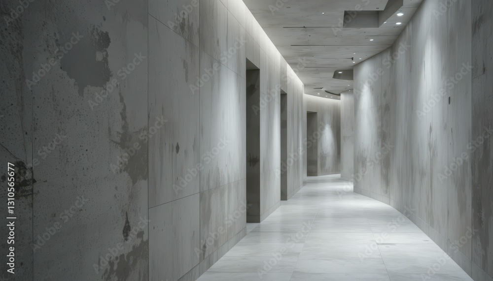 Modern Sleek Corridor with Textured Walls and Soft Ambient Lighting Modern Sleek Corridor with Textured Walls and Soft Ambient Lighting