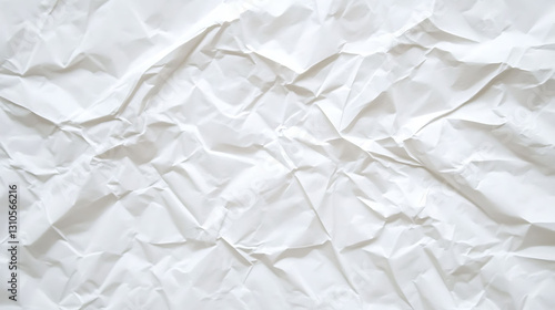 White crumpled paper texture background, raw and high-resolution, perfect for design, presentations, and creative projects.