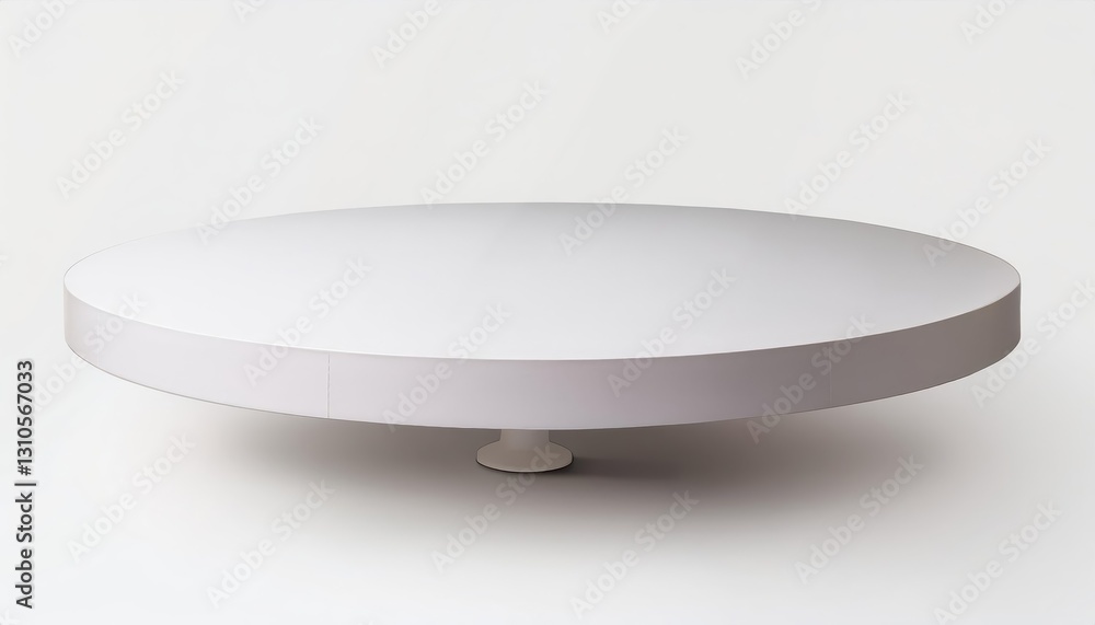 Isolated White Round Table Against a Minimalistic Backdrop Elegant, Timeless Design Element for Modern Interiors Isolated White Round Table Against a Minimalistic Backdrop Elegant, Timeless Design Element for Modern Interiors