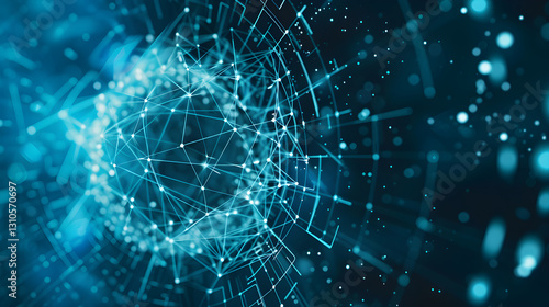 An abstract depiction of a connected web of technologies following a TQ pattern.
