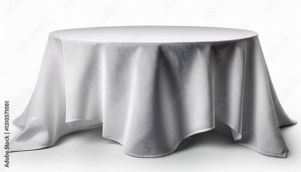 Isolated White Cloth Table on a Pristine White Background A Studio Closeup Showcasing Elegant Simplicity and Serene Purity at Twilight Isolated White Cloth Table on a Pristine White Background A Studio Closeup Showcasing Elegant Simplicity and Serene Purity at Twilight