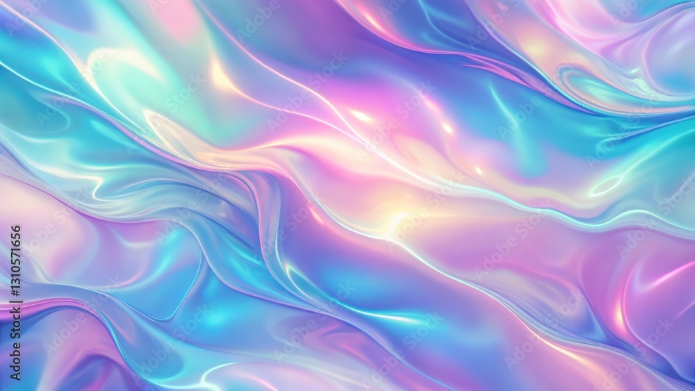 Obraz premium Holographic pastel gradient background with light soft pink purple and very periwinkle teal colors transitions creates a mesmerizing optical effect , optical, holographic