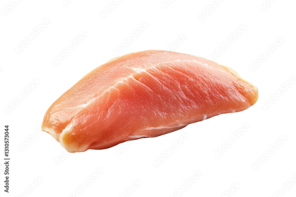 Piece of raw meat is shown on a white background, isolated Piece of raw meat is shown on a white background, isolated