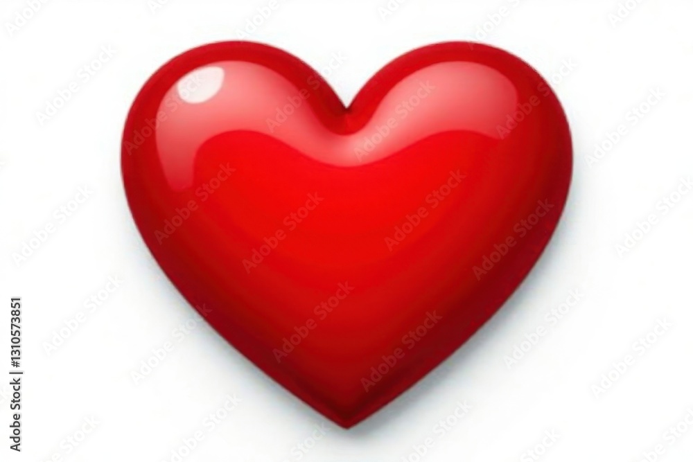 Vibrant red heart sticker, glossy finish, isolated on white , element, texture, symbol Vibrant red heart sticker, glossy finish, isolated on white , element, texture, symbol
