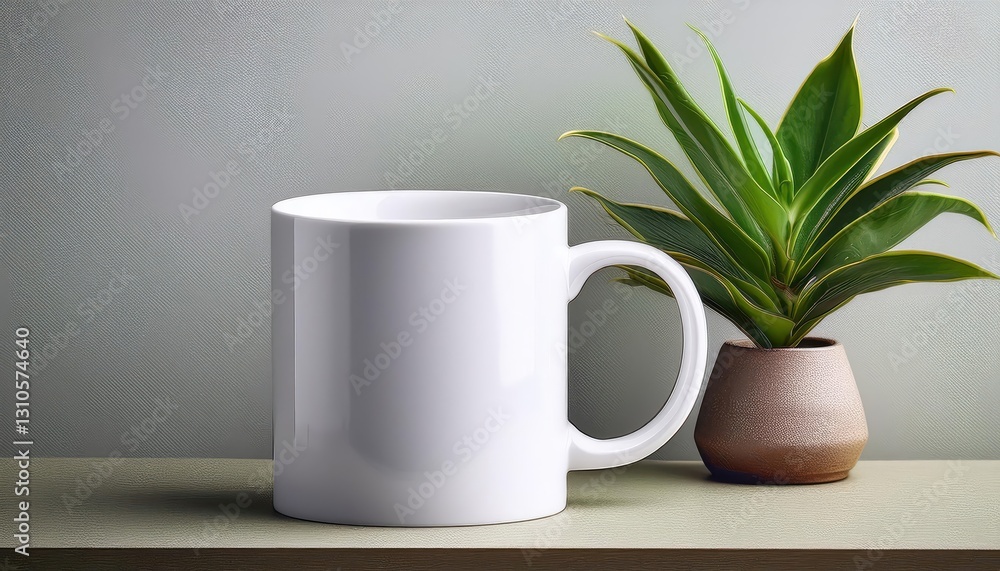 Stylish White Mockup Mug on a Natural Houseplant Backdrop, Ideal for Digital Art, Home Decor, and Design Inspiration. Stylish White Mockup Mug on a Natural Houseplant Backdrop, Ideal for Digital Art, Home Decor, and Design Inspiration.