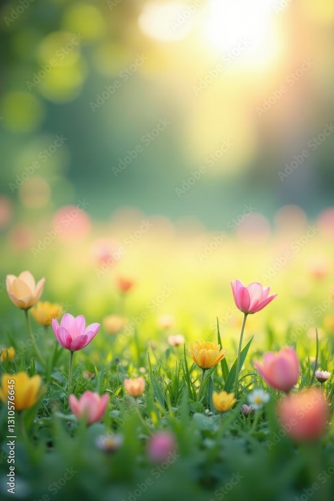 Abstract pastel shapes, sunlit meadow feel, soft focus , serene, delicate Abstract pastel shapes, sunlit meadow feel, soft focus , serene, delicate