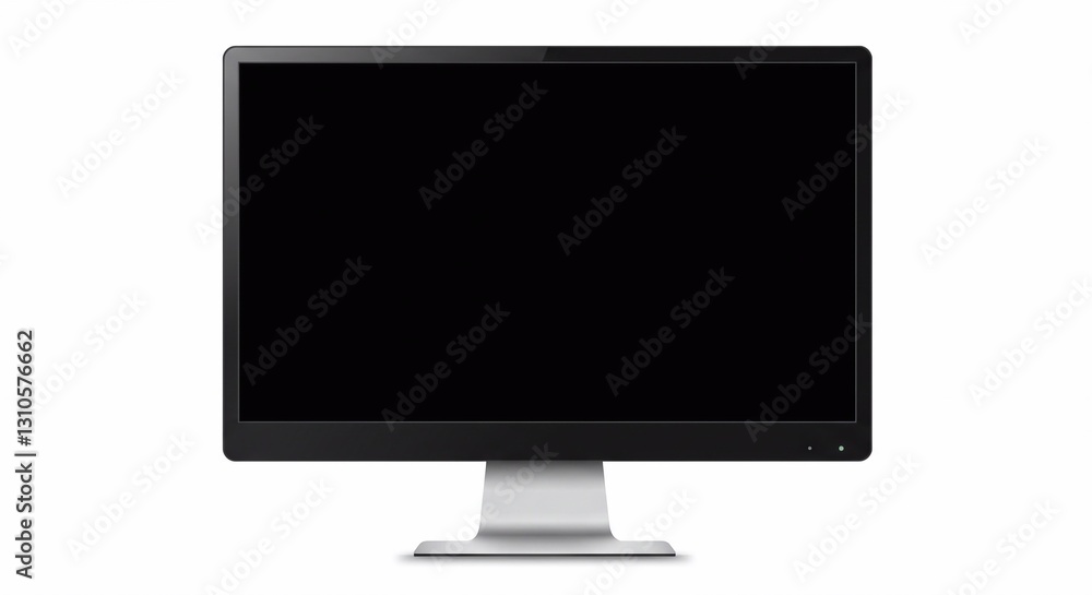 Black Modern Computer Monitor Vector Illustration with White Screen
Black Modern Computer Monitor Vector Illustration with White Screen