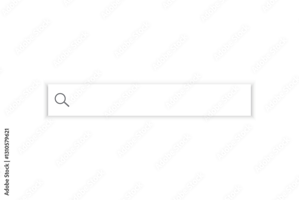 Search bar template. Minimalistic input field. White UI element. Vector illustration. Search bar template. Minimalistic input field. White UI element. Vector illustration.