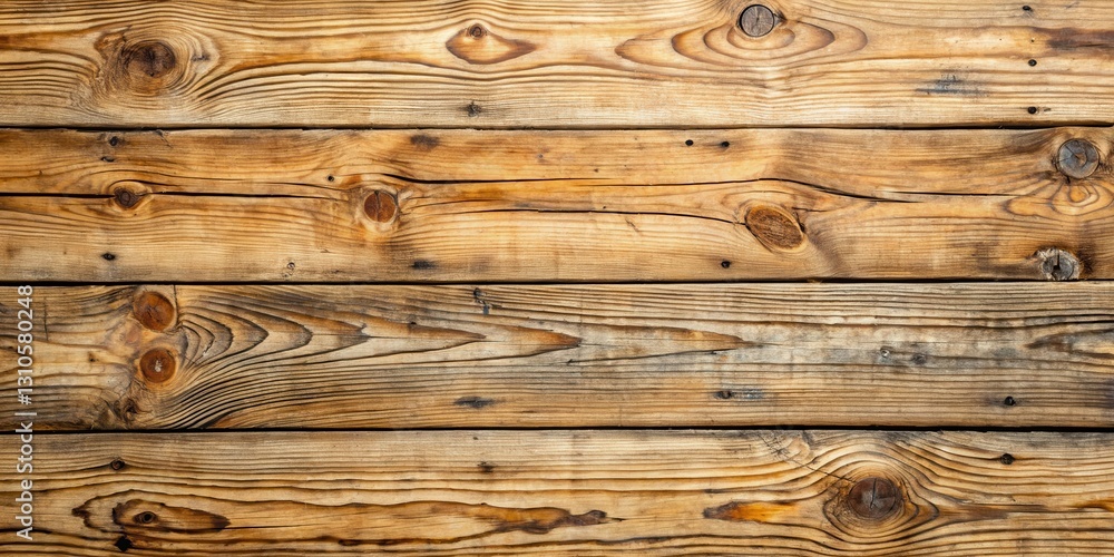Naklejka premium Weathered wooden floorboards with cracks and fading