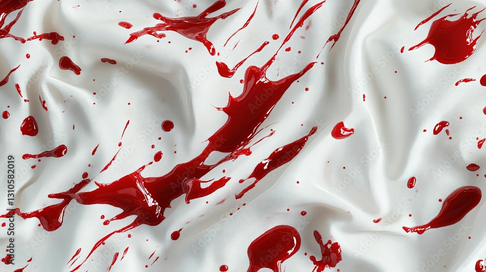 Red Stains on White Fabric Surface Texture Red Stains on White Fabric Surface Texture