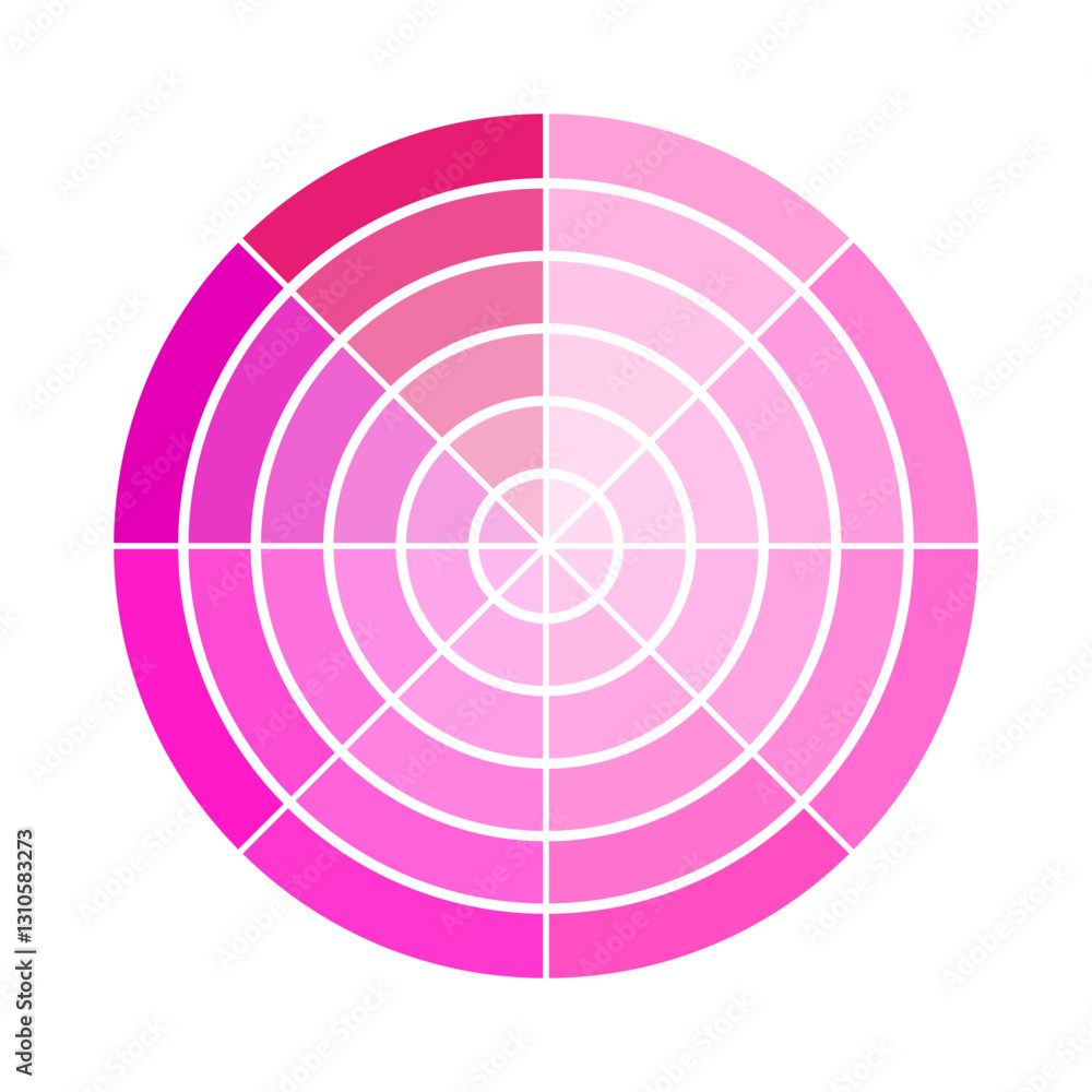 Pink tone palette. Gradient hue wheel. Artistic spectrum circle. Vector color chart. Pink tone palette. Gradient hue wheel. Artistic spectrum circle. Vector color chart.