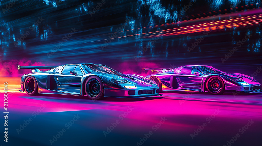 Fototapeta premium Car racing, moving car, speed, adrenaline