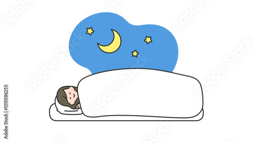 睡眠：布団で横になって眠る女性