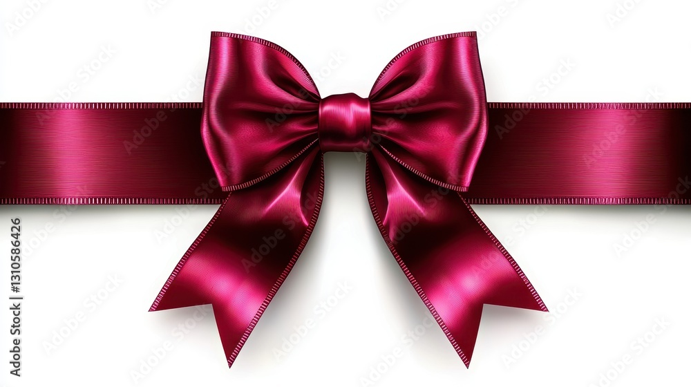 Fototapeta premium Elegant Crimson Bow on Ribbon