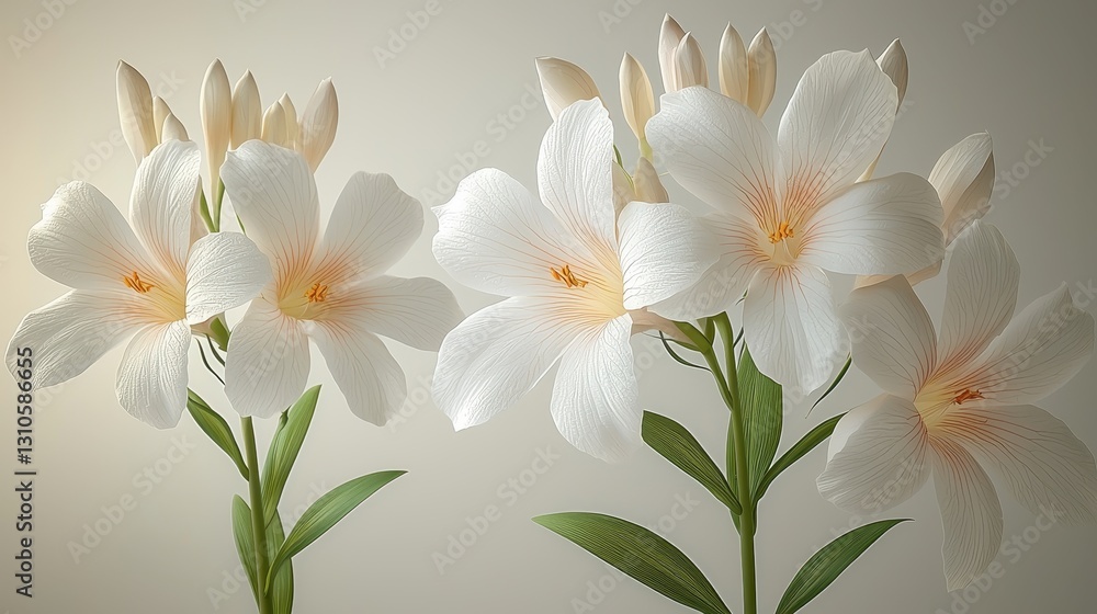 Elegant white flowers on a light background Elegant white flowers on a light background