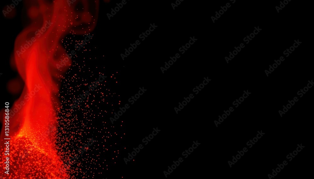 Fototapeta premium Vibrant Red Smoke Swirls with Sparkles on Dark Background