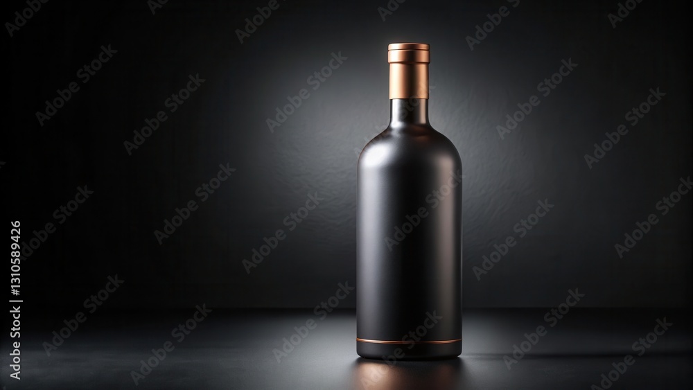 Dark Luxury Bottle Mockup on Black Background , modern bottle Dark Luxury Bottle Mockup on Black Background , modern bottle
