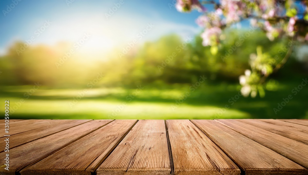 Wooden Table in Blurred Garden Backdrop, Solitude and Serenity Prevail as Wood Grain Shimmers amidst Dappled Sunlight Filtering through Leaves, Ideal for Home Decor or Digital Art Wooden Table in Blurred Garden Backdrop, Solitude and Serenity Prevail as Wood Grain Shimmers amidst Dappled Sunlight Filtering through Leaves, Ideal for Home Decor or Digital Art