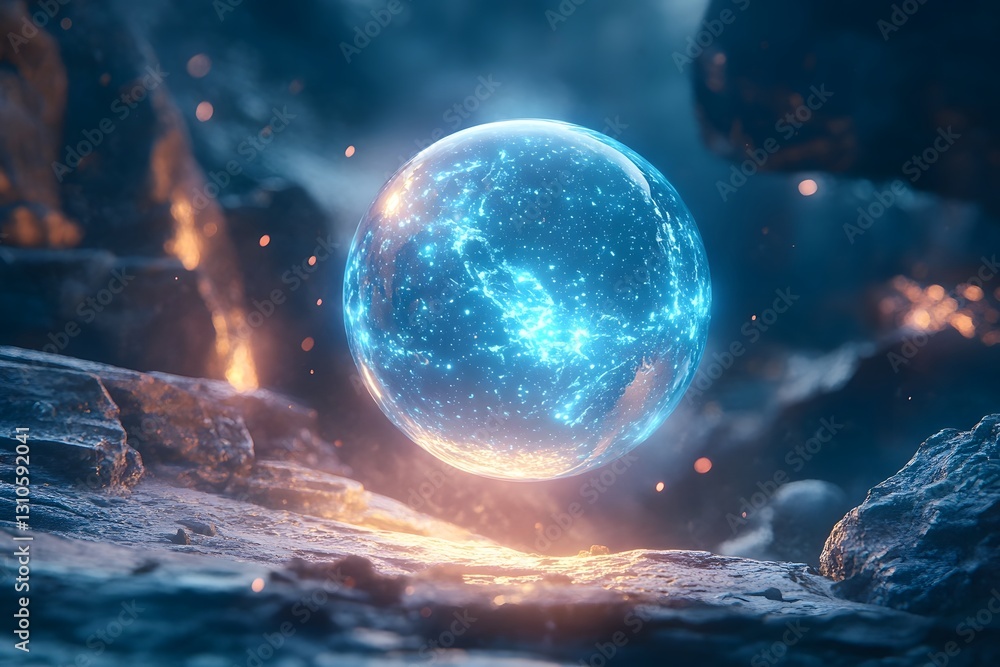 Ethereal Cosmic Sphere Emanating Captivating Radiant Energy in Otherworldly Surreal Fantastical Backdrop Ethereal Cosmic Sphere Emanating Captivating Radiant Energy in Otherworldly Surreal Fantastical Backdrop