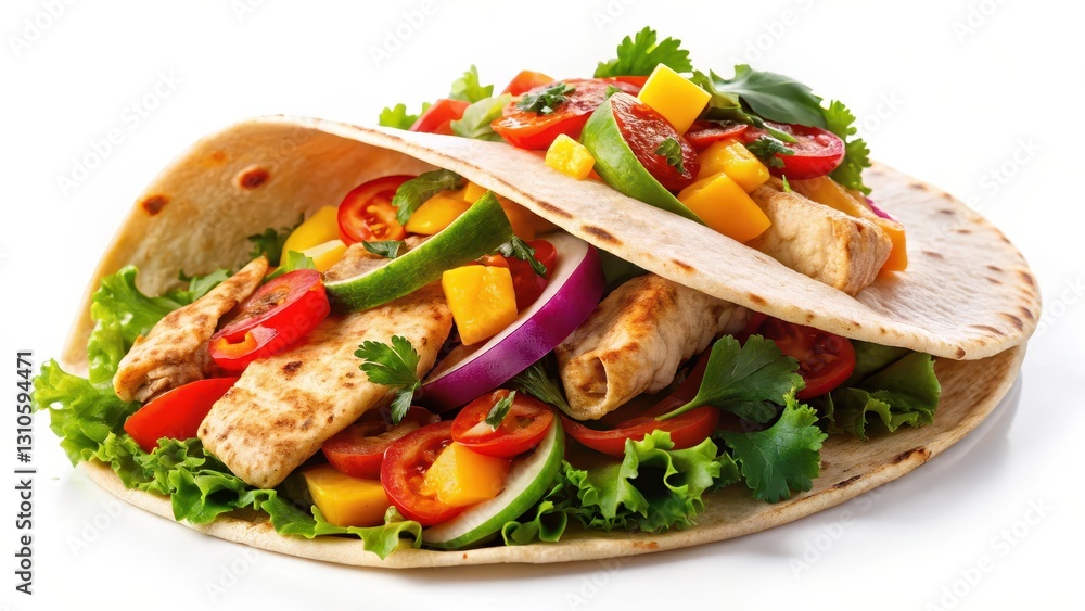 Tortilla Chicken with Vegetables on a Transparent Background Tortilla Chicken with Vegetables on a Transparent Background