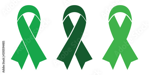 green ribbon vector design set