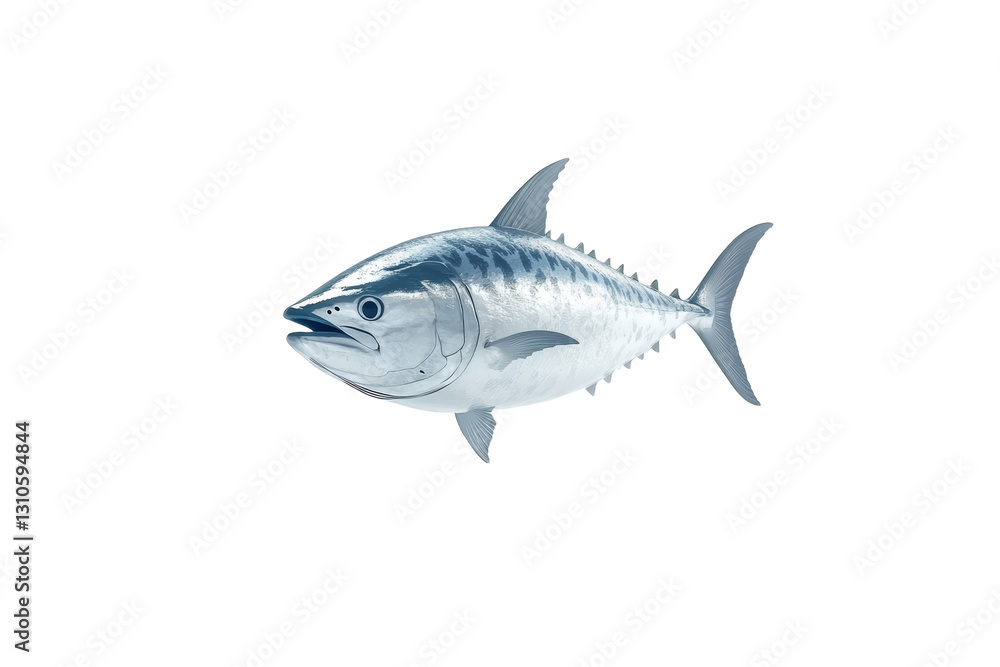 Large fish with a white belly and a black tail, isolated Large fish with a white belly and a black tail, isolated