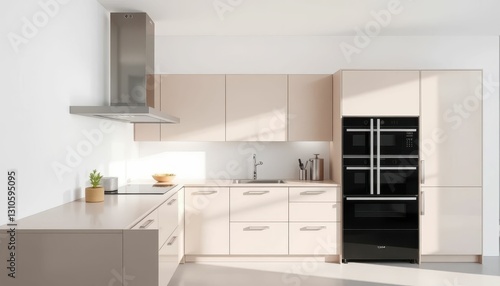 Wallpaper Mural Modern Minimalist Kitchen Design with Sleek Appliances and Light Colors Torontodigital.ca
