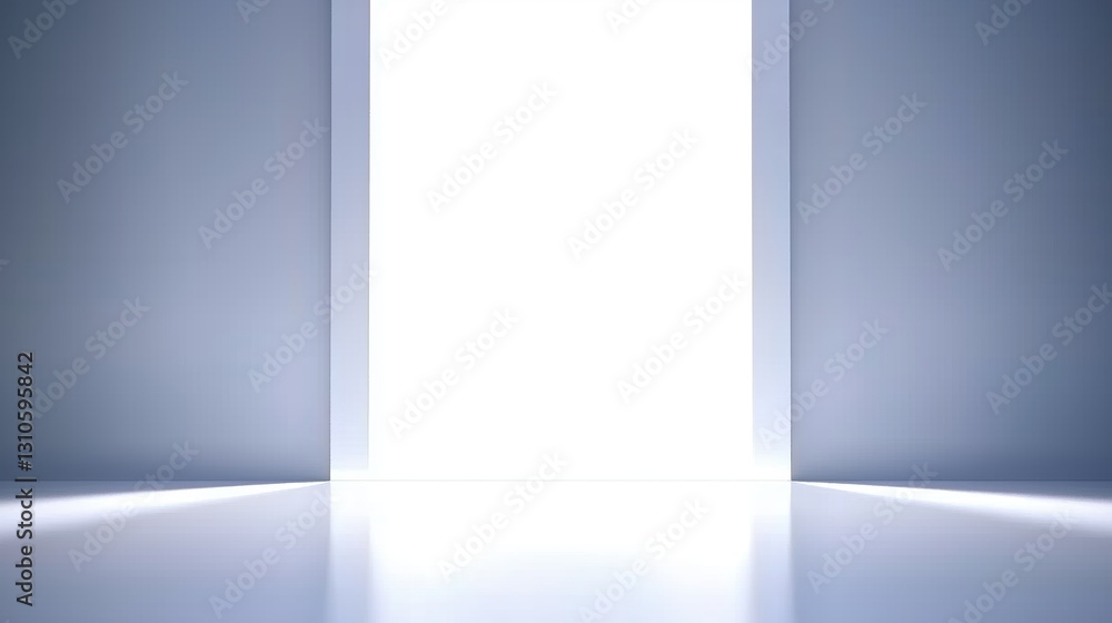 Fototapeta premium Bright Doorway Illuminating a Minimalistic Space with Inviting Ambiance