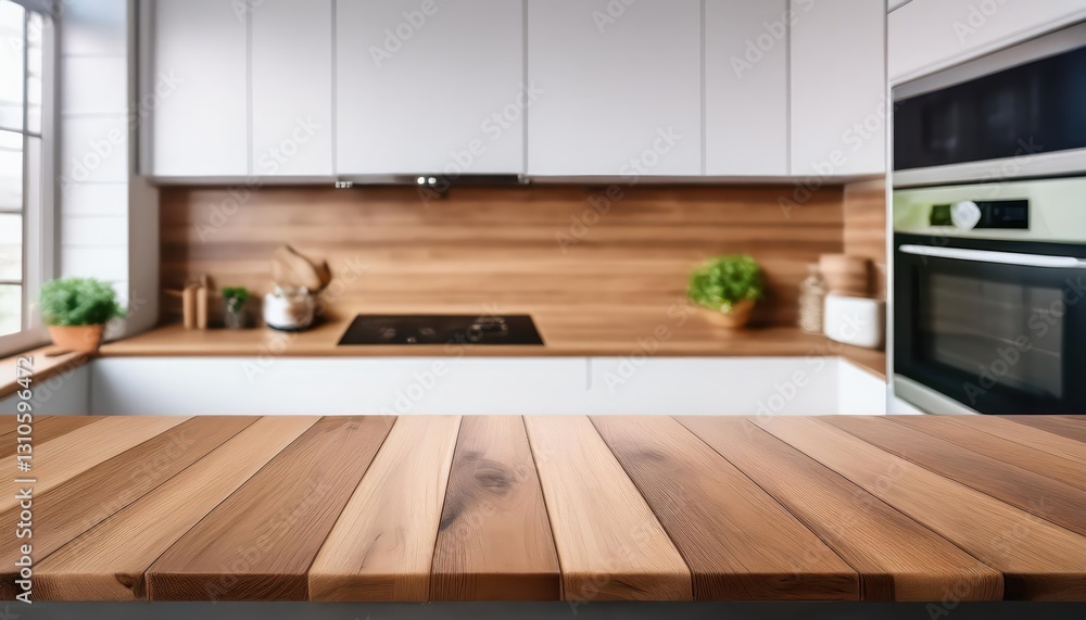 Wooden Table Top for Product Display A Rustic Haven Amidst a Blurred Kitchen Scene, Evoking a Cozy and Elegant Ambiance with Natural Tones. Wooden Table Top for Product Display A Rustic Haven Amidst a Blurred Kitchen Scene, Evoking a Cozy and Elegant Ambiance with Natural Tones.