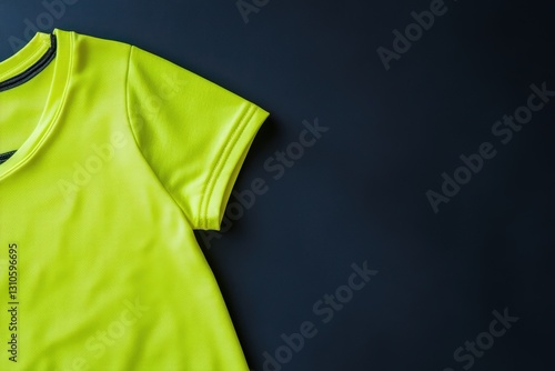 Lime Green T-Shirt on Dark Background. photo