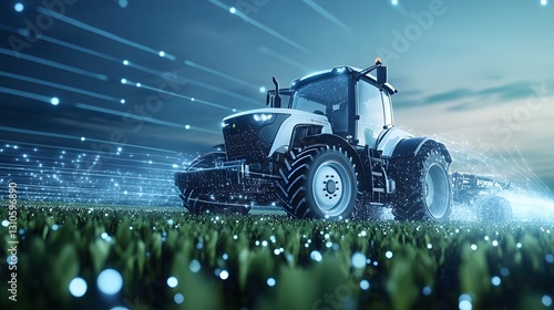 High-tech farm tractor