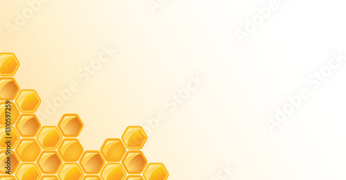 flat design bee honeycomb background with empty space